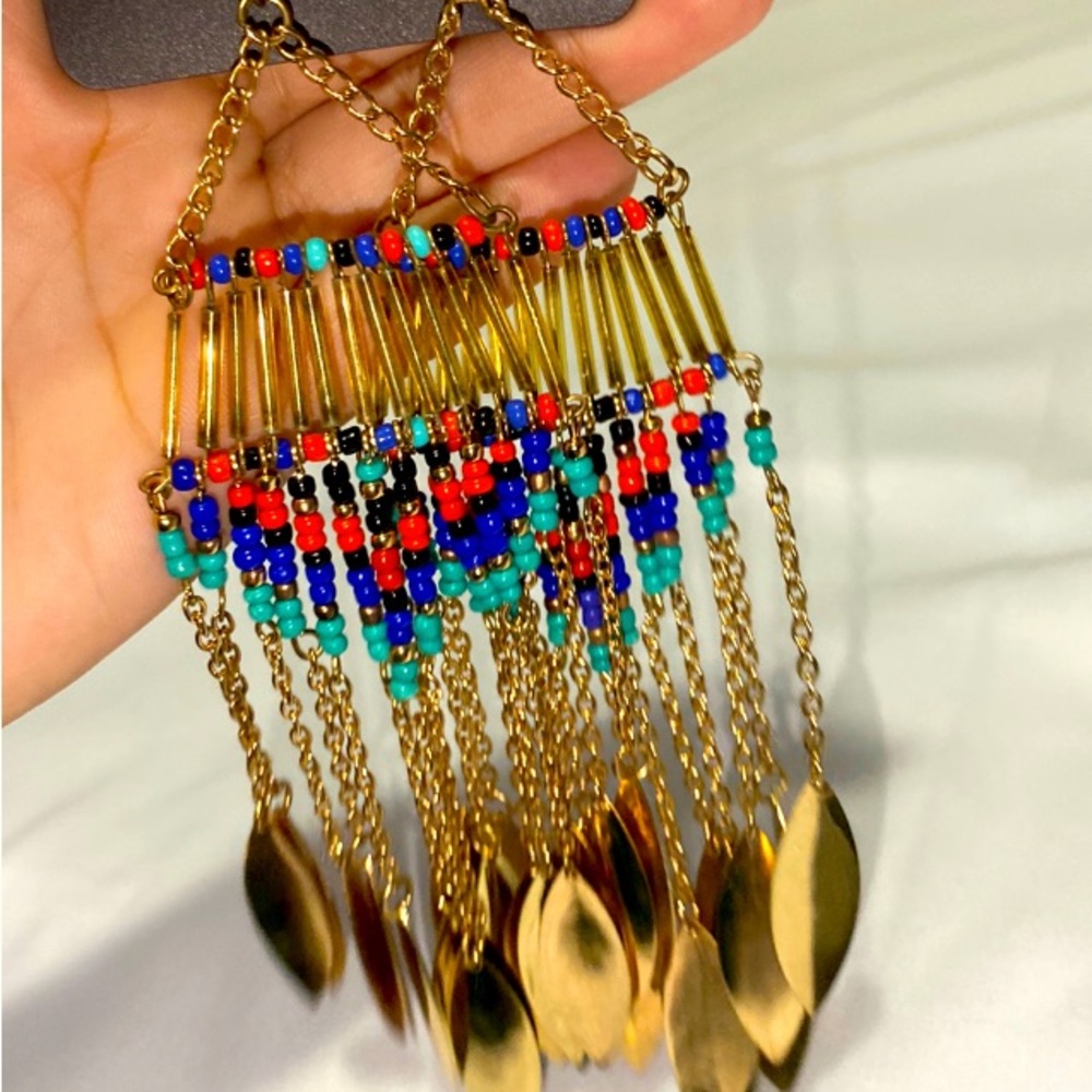 Colorful Beaded Earrings New. Never Worn